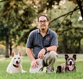 John Gray with his dogs