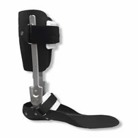 Hybrid DUAFO (double upright ankle foot orthosis). Has the benefits of a traditional DUAFO, but can be worn inside of a shoe versus being attached externally. Also designed to accommodate moderate lower extremity edema.